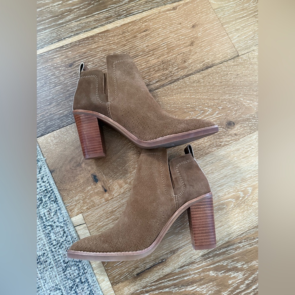 Dolce Vita NEW Sirano Ankle Boots Brown Suede Size 6.5 Boho Western - Picture 7 of 8